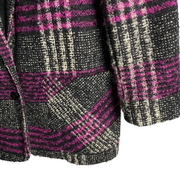 Simon Chang Women's Vintage Tweed Classic Notched Lapel Single Breasted Blazer - Picture 4 of 8